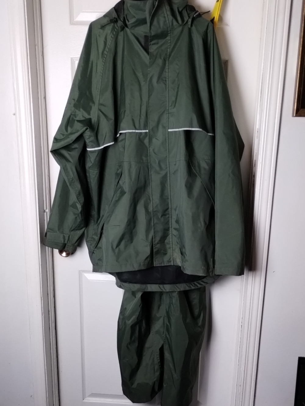 Waterproof Men's Viking Olive Green Rain Jacket with Hood, 3xl